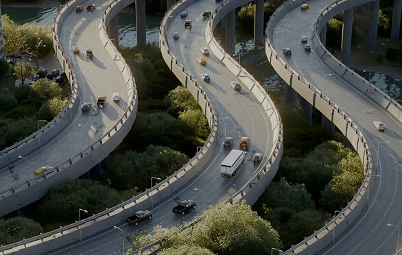 Aerial highway view